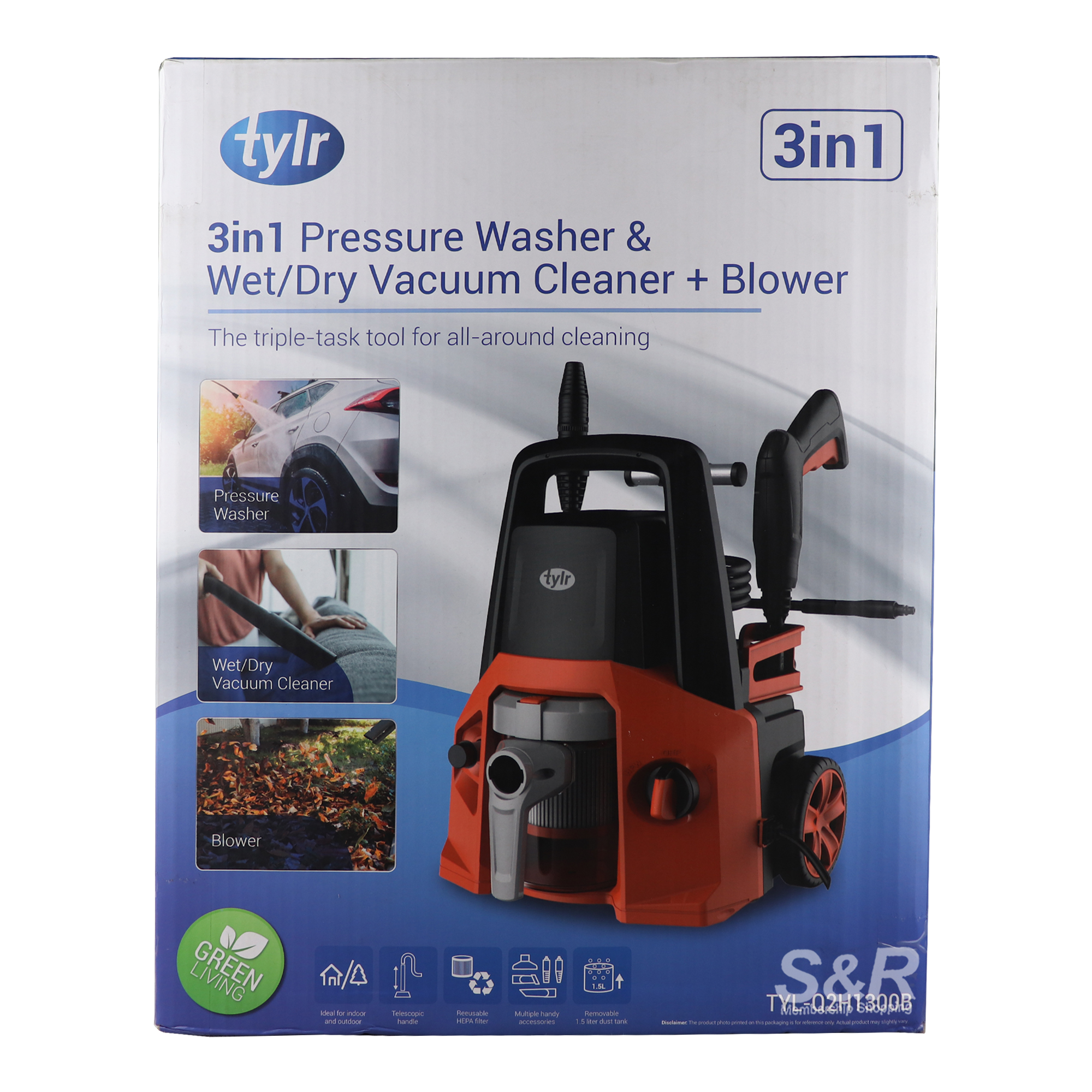 Tylr 3-in-1 Pressure Washer, Vacuum Cleaner and Blower 1 pc Tylr 3-in-1 Pressure Washer, Vacuum Cleaner and Blower 1 pc